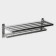Hinged shelf with a holder of towels, 5 moving hooks, silver color