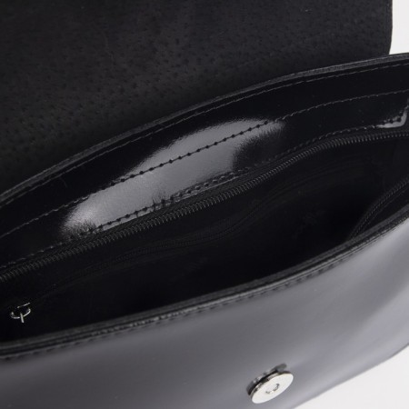 Female bag on a valve, outer pocket, black color-2