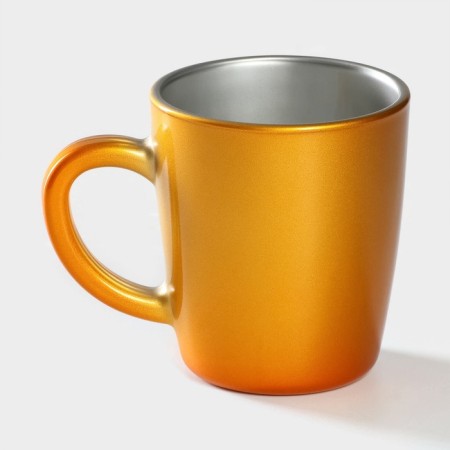 Glass mug, 340 ml, color orange metallic-1