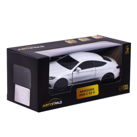 Metal Mercedes-AMG C63 S Coupe, 1:32, doors, inertia, white color open-4