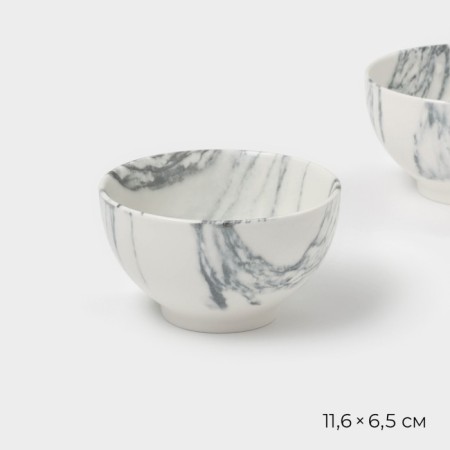 Набор салатников фарфоровых Magistro Real Marble, 380 мл, 11,6×6,5 см, 2 шт-2