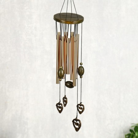 Wind Music Metal "Heart with an arrow" 9 tubes h = 45 cm