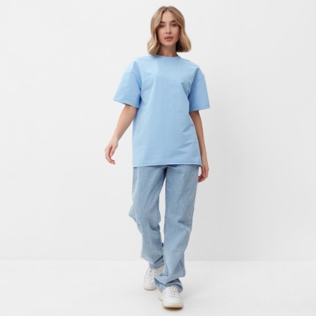 Women's T-shirt Minaku Oversize Fit: Blue color, river 48-1