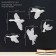 Decoration wall -mounted, gypsum panel "birds", 5 pcs, silver