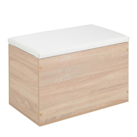 Gerda Pouf, 600x355x432, Dub Sonoma/Eco -leather white