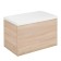 Gerda Pouf, 600x355x432, Dub Sonoma/Eco -leather white