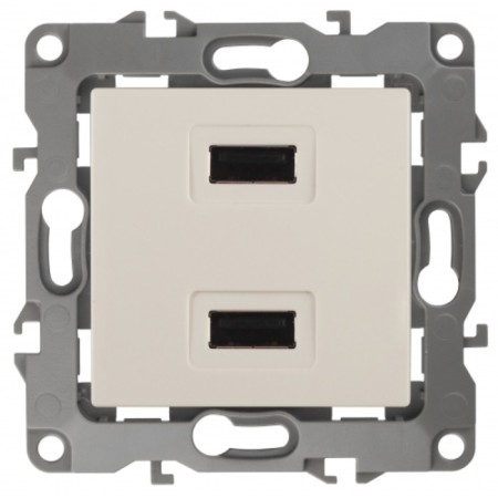 USB charger device, 230V/5V-2100MA, IP20, era12, ivory