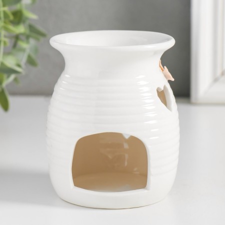 Aroma lamp ceramics "Rose and forget -me -nots with a heart" mix 7.5x7.5x9.5 cm-4