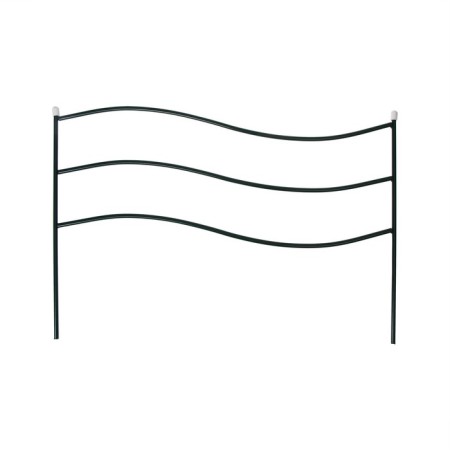 Decorative fence, 45 × 335 cm, 5 sections, metal, green, "flag"-6