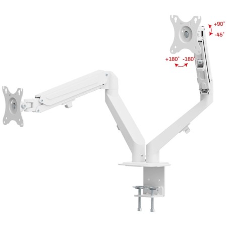 UNITEKI FMGT82W bracket for two monitors to the table, gas elevator, diagonal 17-27 inches-2
