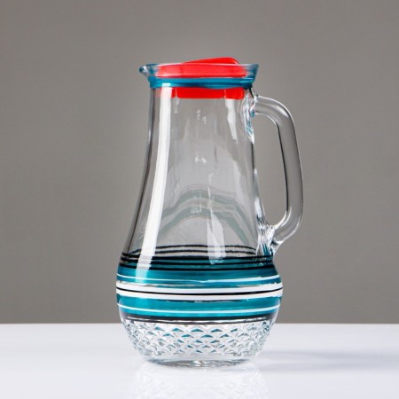 Set for Juice "Biryuza" art painting, 6 glasses 1250/200 ml-1