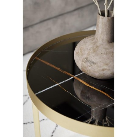 Tramal table "Tyler", 555 × 555 × 450 mm, the color of sugar noir / gold-1
