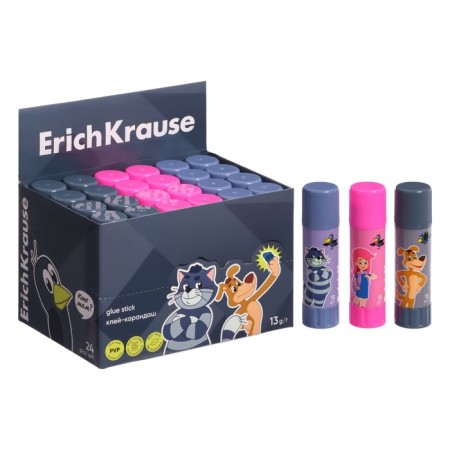 Glue-pencil 13g Erichkrause Easystick "Prostokvashino" PVP, economical consumption, mix-1