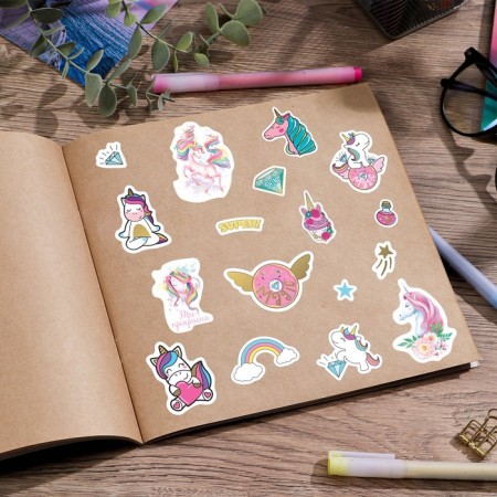 Stickerbook "#unicorns", 8 sheets, 14 x 21 cm-4