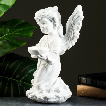 Figure "Angel with a bowl" White 19x19x33cm-4