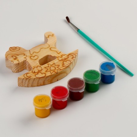Set for painting "Kitten-rocking" with a contour, with paints and a brush in a bag-1