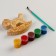 Set for painting "Kitten-rocking" with a contour, with paints and a brush in a bag