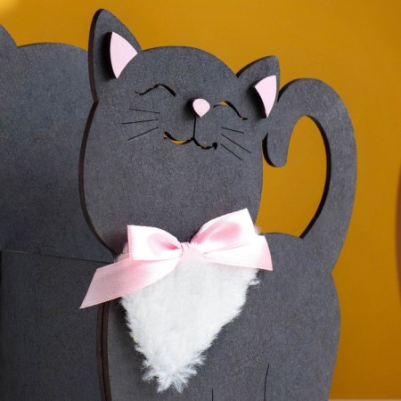 Kashpo wooden "cat" 14.5x7x18.5 cm black-4