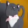 Kashpo wooden "cat" 14.5x7x18.5 cm black