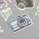 Stickers for creativity "Cats, blue flowers and photos" 3.5x5 cm set 40 pcs 9.4x8.4x0.5 cm