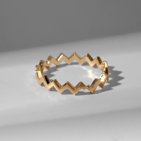 Ring "Zigzag" trend, color gold, dimensionless-5
