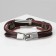 Male "compass" bracelet, brown color with black silver, 20.5 cm