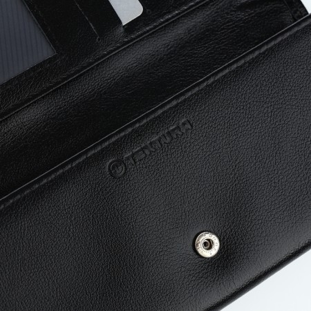 Women's wallet on the button, Textura, black color-5