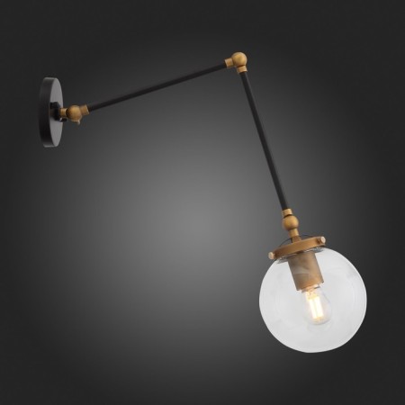 Sconces st. SL234.421.01. Varieta. 1x40 W, E27, 15x42.5 cm, black color, gold-4