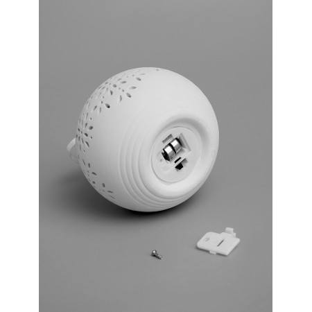 Елочный шар "Снежинки" 9х9х9.8 см, 1 LED, LR44x3(в компл.), Т/БЕЛЫЙ-3