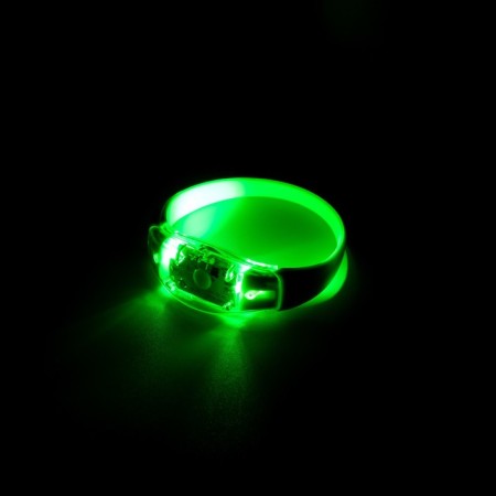 Green LED bracelet, CR2016x2 batteries, Green glow-1