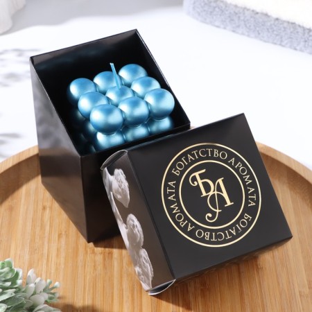 Figure candle "Babble" Big Cube, 5x5x5 cm, turquoise, in the box-2