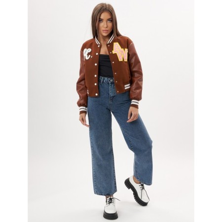 Brown Bomber leather bomber, size 48-8