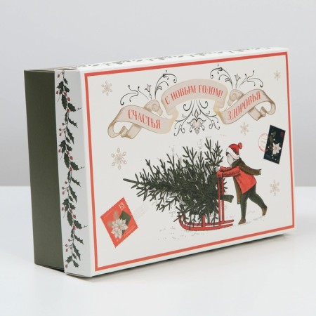 Folding box "Retro", 30 x 20 x 9 cm, new year-1