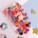 Hair elastic band "Mahrushka" (set of 100 pcs) Rainbow stripes, bright mix