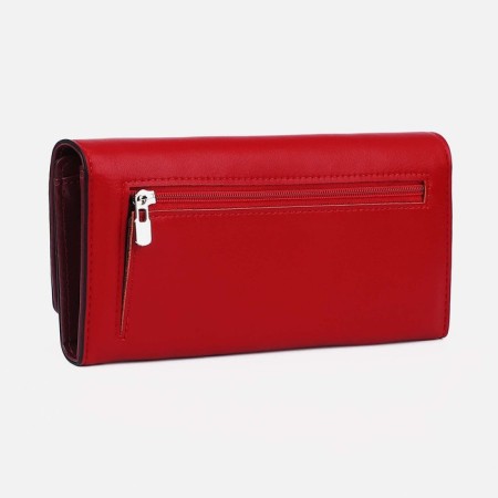 Women's wallet on magnets, burgundy color-1