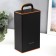 Casket wood, leatherette for 2 bottles "black with orange insert" 4 items 34.5x20x12 cm 51968