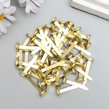 Brads for creativity metal "gold" set 50 pcs 2.5 cm-2