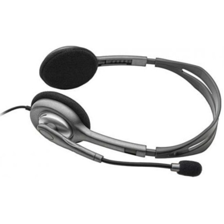 Headphones with Logitech H111 Microphone Gray 2.35m Faling Head (981-000588)-1