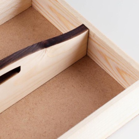 Kashpo wooden with a curly handle 27.5x20x5 cm, natural color-2