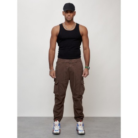 Cargo jeans men, size 54, brown color