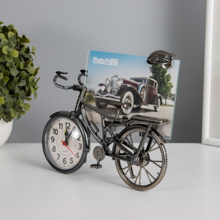 Photo frame Plastic with clock "Bicycle" 10x15 cm, 18x22 cm-1