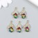 Decor for creativity metal, rhinestones "Two leaves with crystal" gold, green 1.1x2.1 cm
