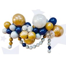 Set for creating compositions from balloons, set of 52 pcs., Brown, silver, blue