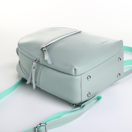 Women's backpack city on a zipper, 4 outer pockets, letizia forzza, mint color-2