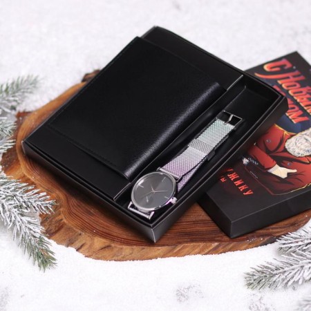 Male gift set "Real Man", wallet and wristwatch-3