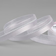 Decorative tape, nylon/satin, 15 mm, 9 ± 0.5 m, white color