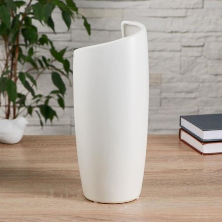 VAZA Ceramics “Half -Faced” 11x28 cm, white-1