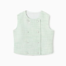 Новый год. Жилетка для девочки, MINAKU :Party Dress, цвет зеленый, рост 128 см