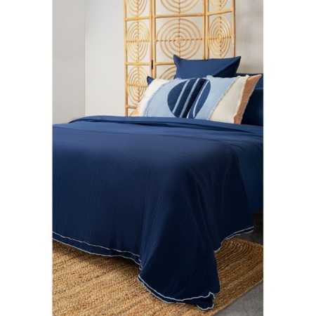 Set of pillowcases Essential, size 70x70 cm, 2 pcs, dark blue color-2
