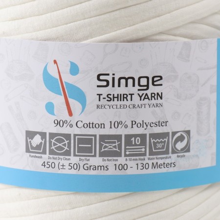 Knitted yarn secondary 90% cotton, 10% p/e, 100m/450 ± 50 g (milky white)-3